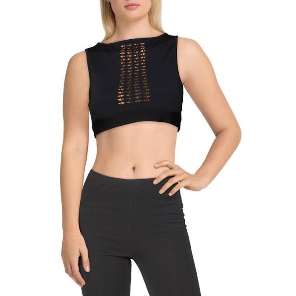 Vina Lazer Cut Out Sports Bra Black Size S